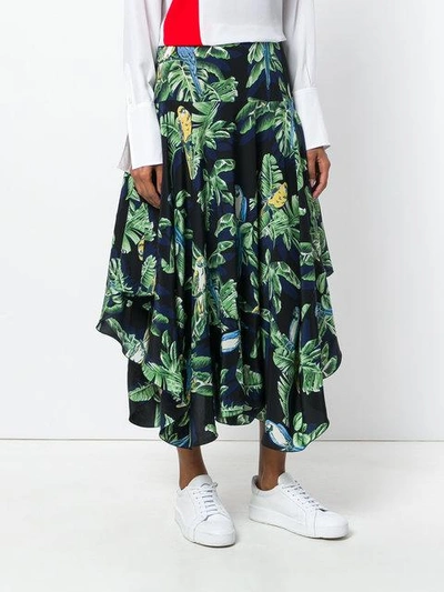 Shop Stella Mccartney Asymmetric Ruffle Skirt In Multicolour