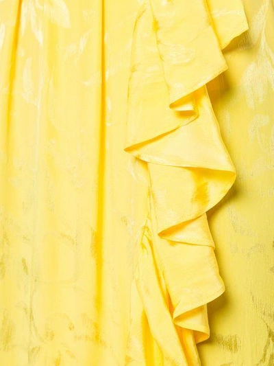 Shop Attico Long Ruffled Skirt In Yellow