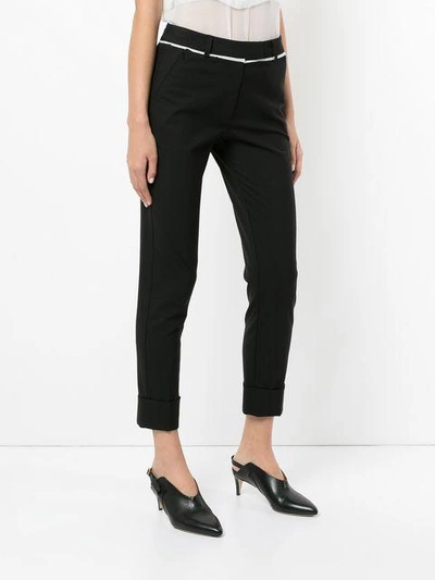 Shop Taylor Slim Fit Cropped Trousers In Black