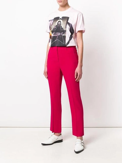 Shop Givenchy Cropped Tailored Trousers In Pink