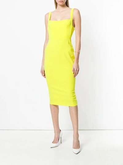 square neck fitted dress