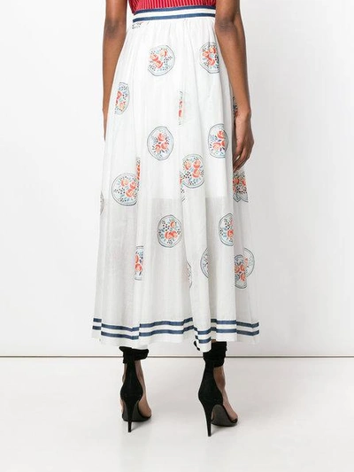 Shop Philosophy Di Lorenzo Serafini Floral Print Maxi Skirt In White