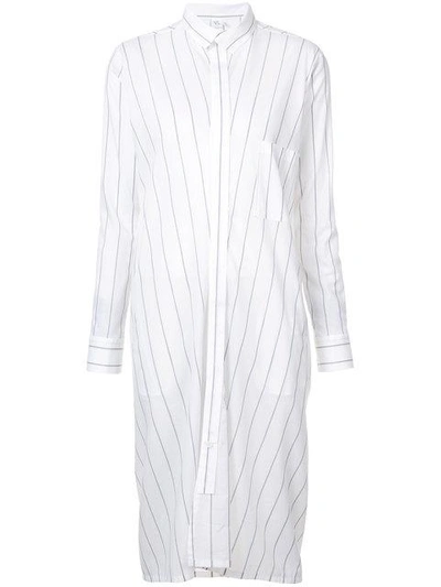 Shop Y's Striped Shirt Dress - White