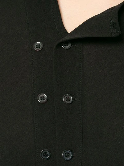 Shop Yohji Yamamoto Shirt Dress On Henley In Black