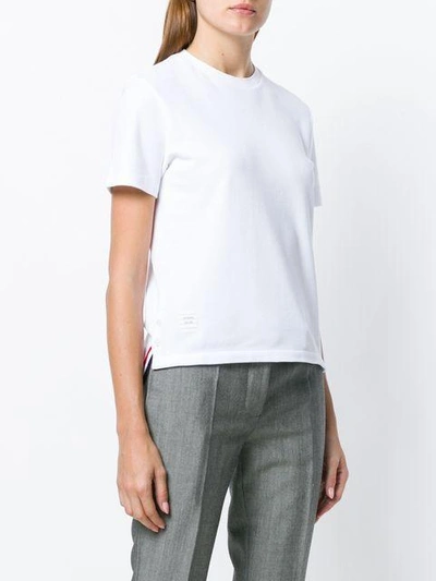 Shop Thom Browne Stripe Detail T-shirt - White