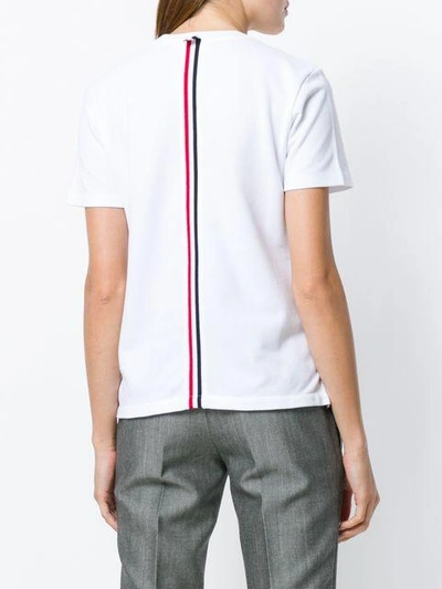 Shop Thom Browne Stripe Detail T-shirt - White