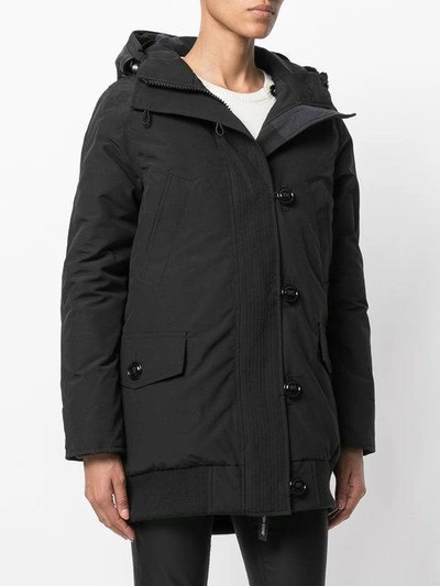 Shop Canada Goose Padded Hooded Parka In Black