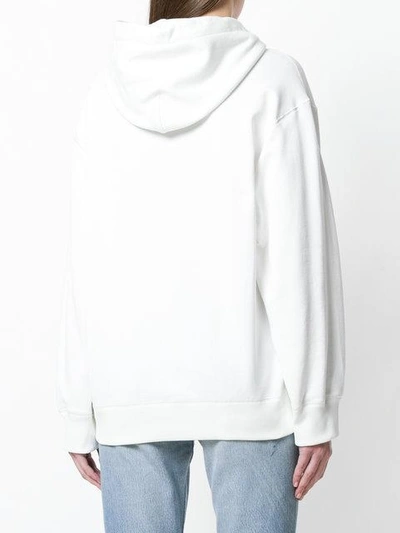 Shop Dolce & Gabbana Sequin Logo Banner Hoodie In White