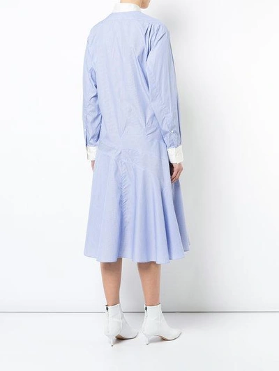 Shop Loewe Asymmetric Shirt Dress In Blue