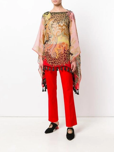 Shop Etro High Waist Tailored Trousers In Red
