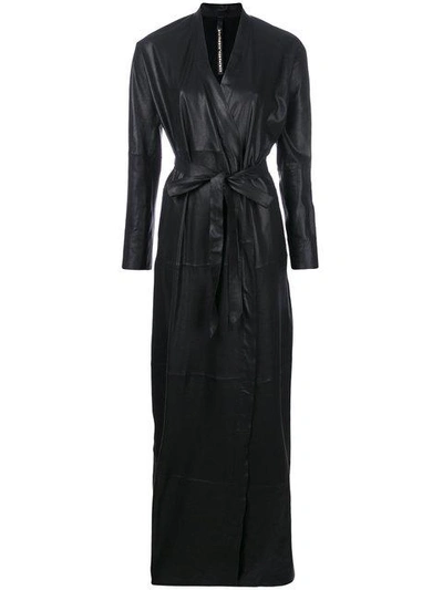 Shop Olsthoorn Vanderwilt Belted Long Coat In Black
