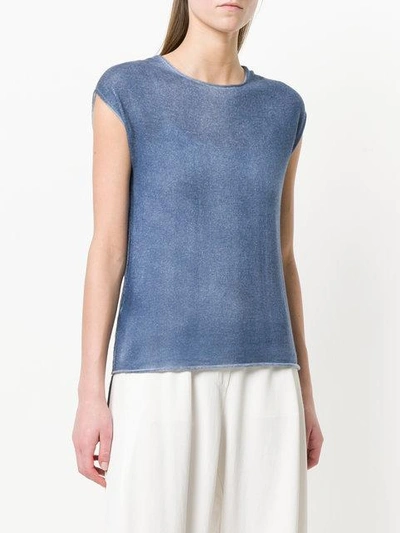 Shop Eleventy Fine Knit T-shirt In Blue