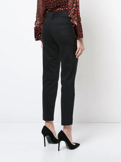 Shop Alice And Olivia Alice+olivia Tailored Slim-fit Trousers - Black