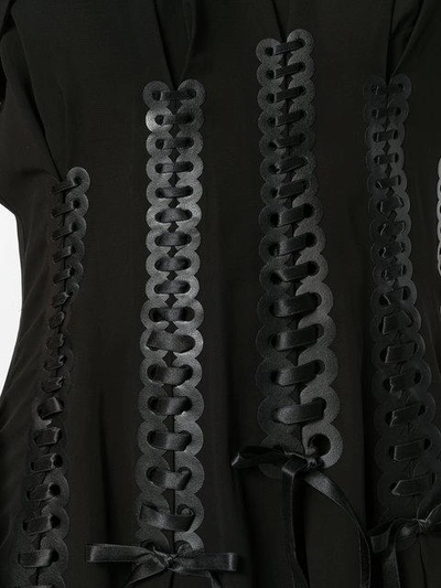 Shop Comme Des Garçons Ribboned Georgette Midi Dress In Black