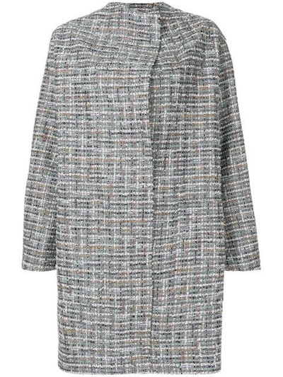 Shop Antonio Marras Embroidered Cocoon Coat In Grey