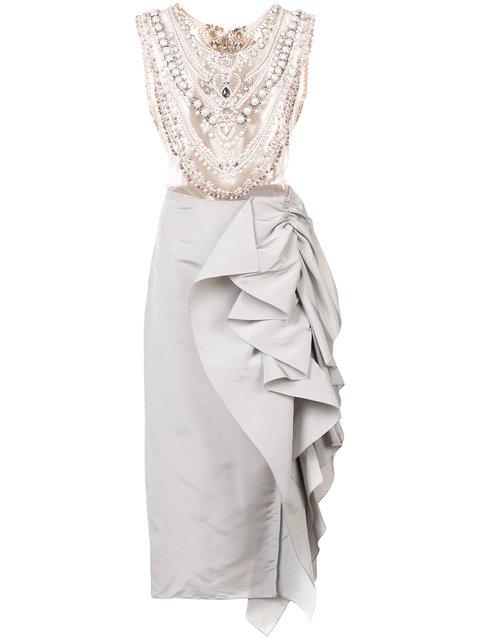 marchesa silver gown