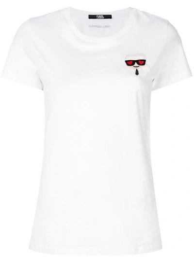 Shop Karl Lagerfeld Ikonik Emoji Karl T-shirt In White