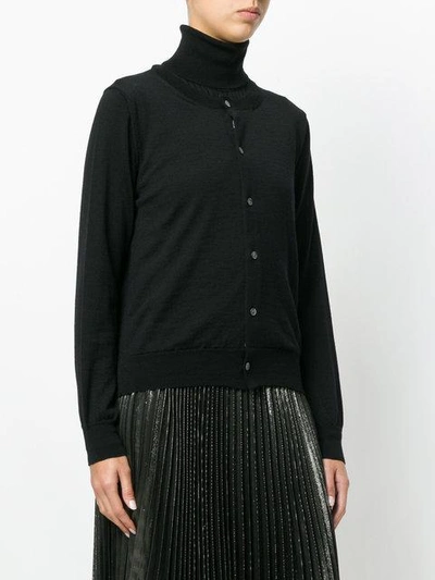 Shop Comme Des Garçons Comme Des Garçons Long Sleeved Buttoned Cardigan In Black
