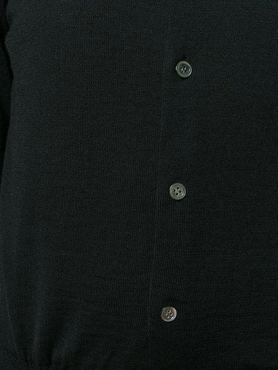 Shop Comme Des Garçons Comme Des Garçons Long Sleeved Buttoned Cardigan In Black