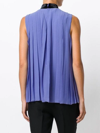 Shop Gucci Embellished Sleeveless Blouse In Blue