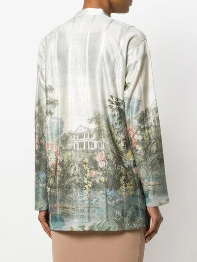 Shop Antonio Marras Asymmetric Printed Cardigan In Neutrals