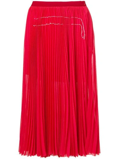Shop Aviu Pleated Mid In Red