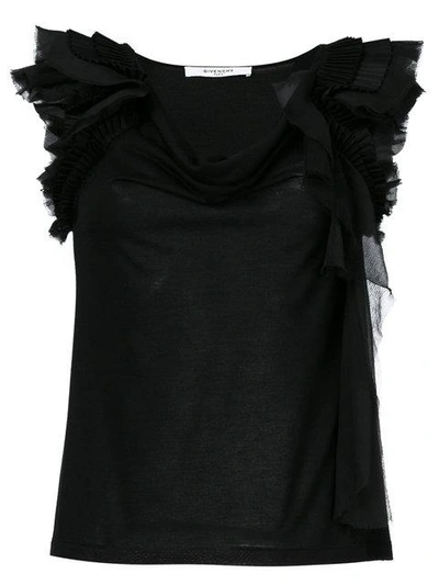 Shop Givenchy Frill-trim Off-shoulder Blouse In Black