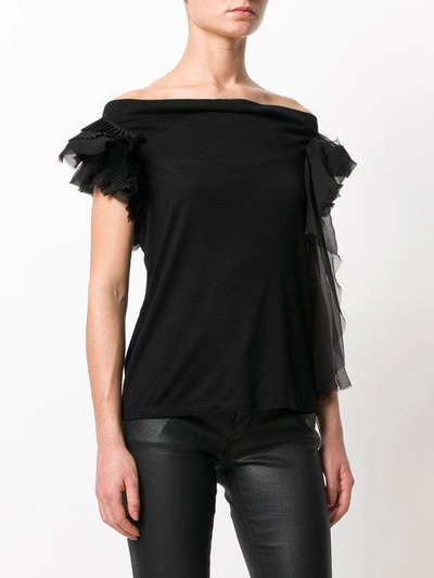 Shop Givenchy Frill-trim Off-shoulder Blouse In Black