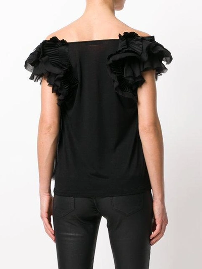 Shop Givenchy Frill-trim Off-shoulder Blouse In Black