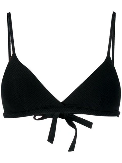Shop Asceno Triangle Bikini Top In Black