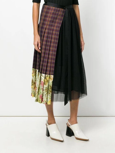 Shop Antonio Marras Asymmetric Tartan Skirt