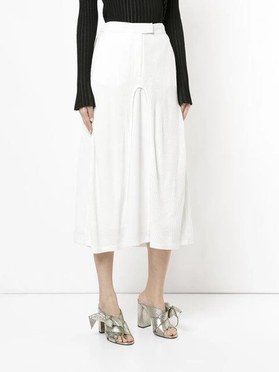 Shop Elaidi Pleated Midi Skirt In White