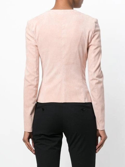 Shop Drome Zipped Fitted Jacket In Pink