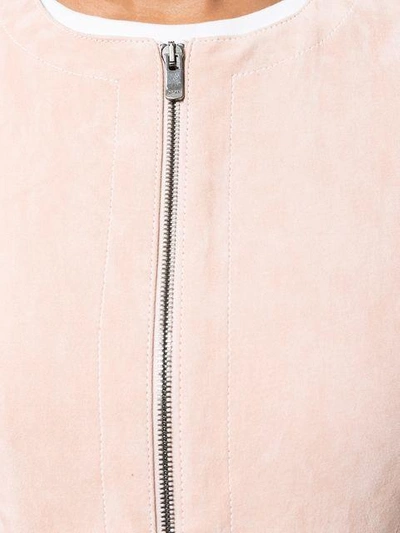 Shop Drome Zipped Fitted Jacket In Pink