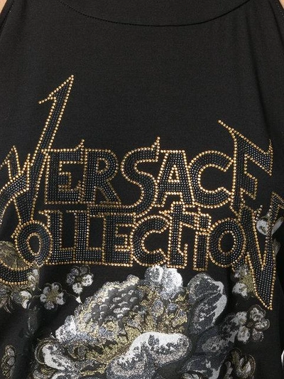 Shop Versace Embellished Off In Black