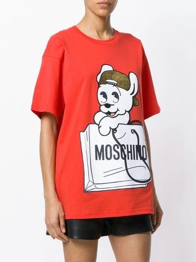 Shop Moschino Pudge Print T-shirt - Red