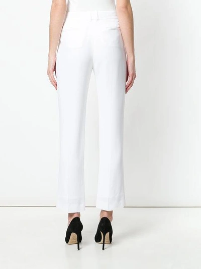 Shop Givenchy Cropped High-waisted Trousers In White