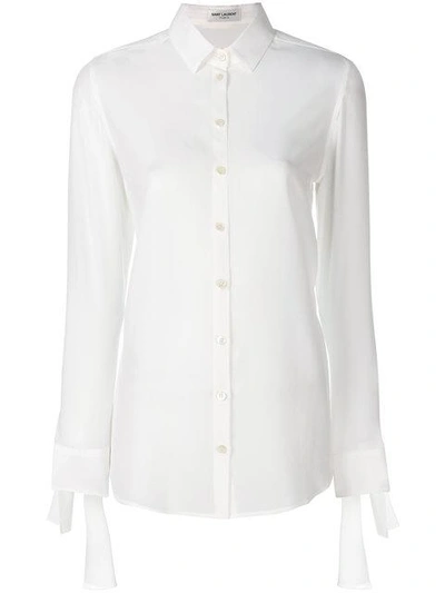Shop Saint Laurent Buttoned Blouse In White
