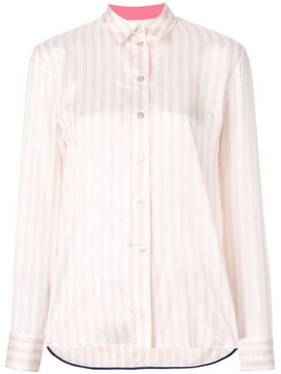 Shop Paul Smith Striped Long Sleeve Shirt In Pink & Purple