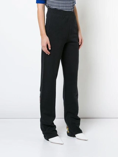 Off-white Flower Jersey Track Pants In Black