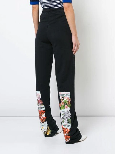 Off-white Flower Jersey Track Pants In Black