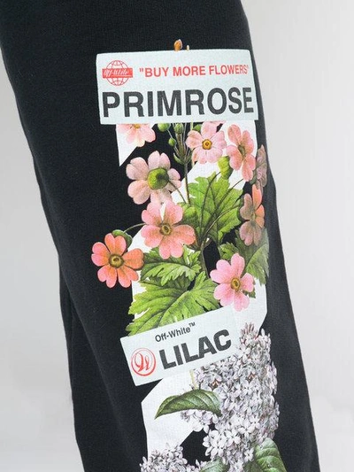 Off-white Flower Jersey Track Pants In Black