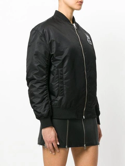 Shop Mcq By Alexander Mcqueen Patch Detail Bomber Jacket In Black
