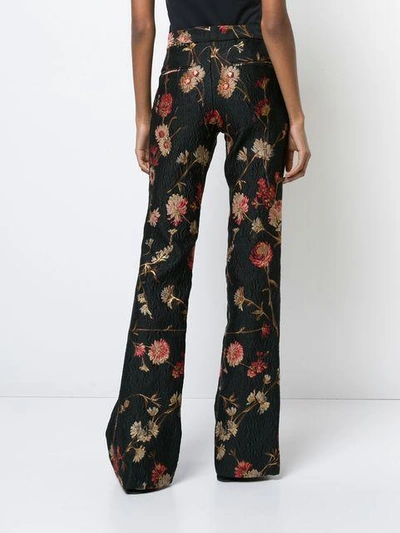 Shop Prabal Gurung Floral Bootcut Trousers In Black