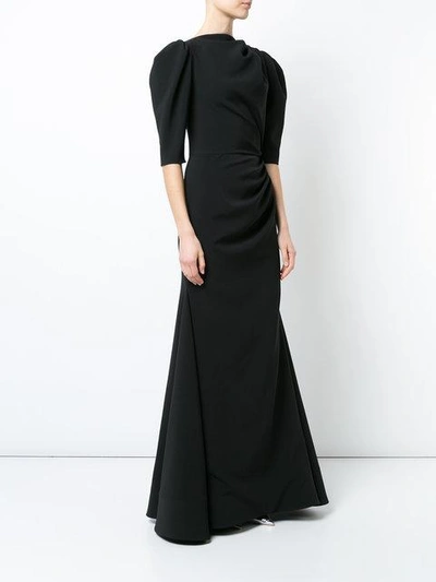 Shop Christian Siriano Puff Shoulder Gown - Black