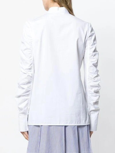Shop Victoria Victoria Beckham Ruched Long In White