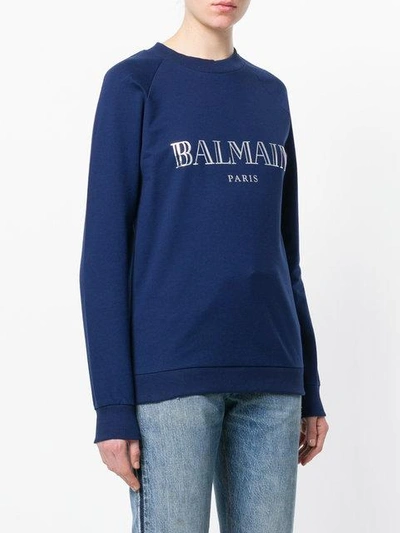 Shop Balmain Printed Logo Sweatshirt
