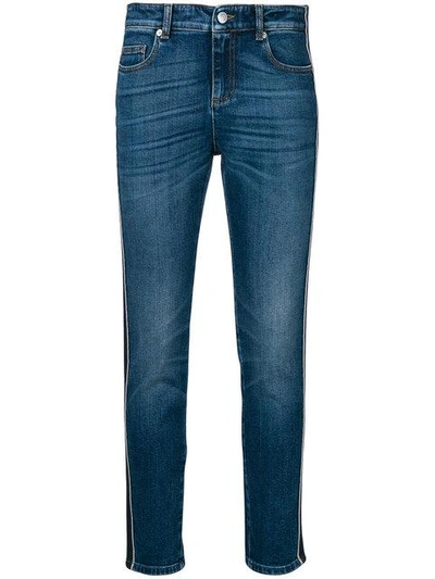 Shop Alexander Mcqueen Side Stripe Slim Jeans In Blue