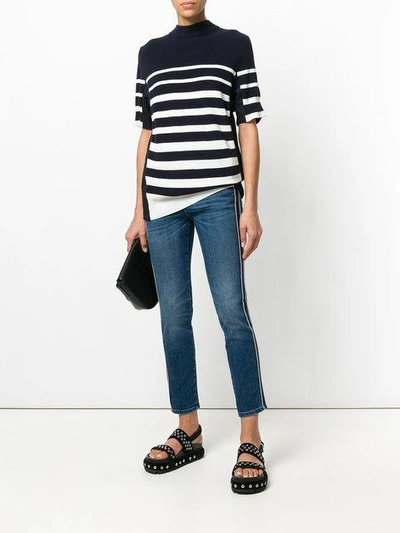 Shop Alexander Mcqueen Side Stripe Slim Jeans In Blue