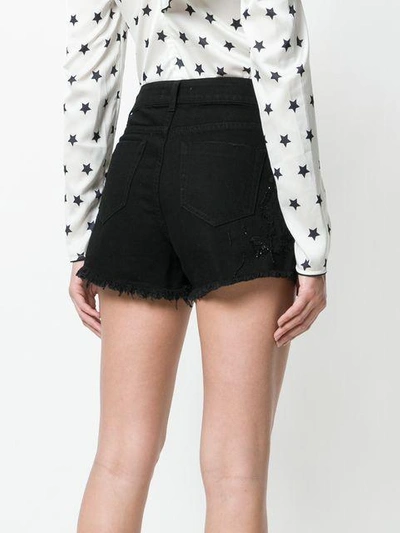 Shop Amen Distressed Shorts - Black